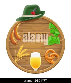 icons objects and design elements for oktoberfest beer festivalvector illustration isolated on white background Stock Vector