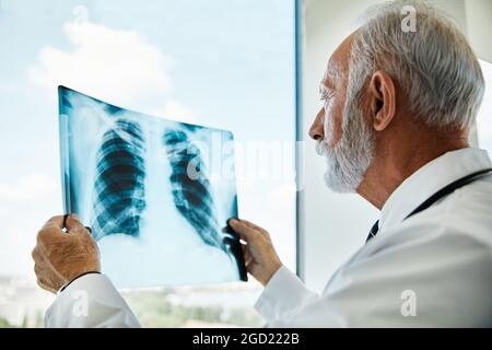 doctor hospital medical medicine health x-ray clinic healthcare radiology care diagnosis xray senior virus Stock Photo