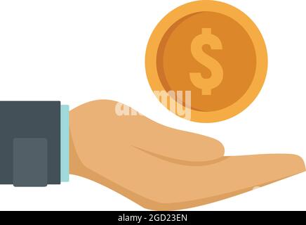 Crowdfunding keep money icon. Flat illustration of crowdfunding keep money vector icon isolated on white background Stock Vector