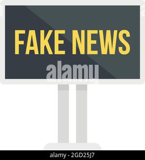 Billboard fake news icon. Flat illustration of billboard fake news vector icon isolated on white background Stock Vector