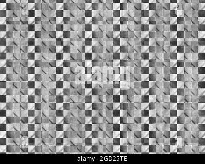 Abstract check pixel seamless pattern in black and white Stock Photo