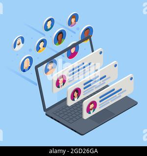 Isometric file manager, data storage and indexing. Human resources, team composition, team configuration, teamwork. Files search. Stock Vector