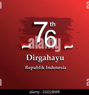 indonesia independence day vector illustration, 76th independence day Stock Vector