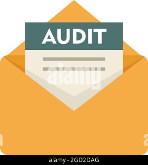Audit mail icon. Flat illustration of audit mail vector icon isolated on white background Stock Vector