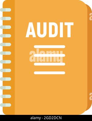 Audit notebook icon. Flat illustration of audit notebook vector icon isolated on white background Stock Vector