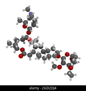 Spinetoram insecticide molecule. 3D rendering. Stock Photo