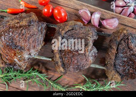 Picanha, traditional Brazilian barbeque, grilled Stock Photo