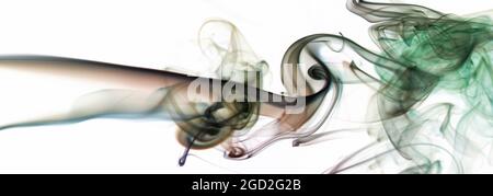 Smooth abstract smoke lines on white background. Graphic design banner Stock Photo