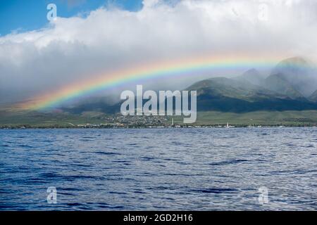 Rainbow over Hawaii Stock Photo