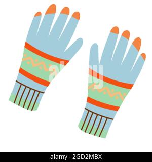 Multicolor colorful gloves hand drawn flat style Stock Vector