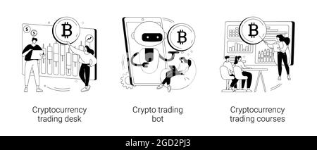 Cryptocurrency market abstract concept vector illustrations. Stock Vector