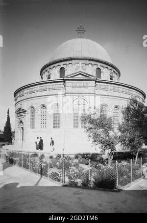 Ethiopian Abyssinian churches in Jerusalem. The church viewed from the south ca. 1940 Stock Photo