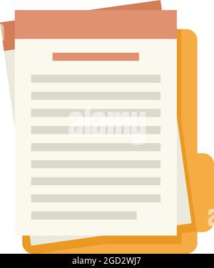 Summary folder icon. Flat illustration of summary folder vector icon isolated on white background Stock Vector