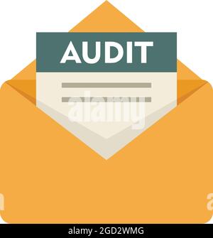 Audit mail icon. Flat illustration of audit mail vector icon isolated on white background Stock Vector