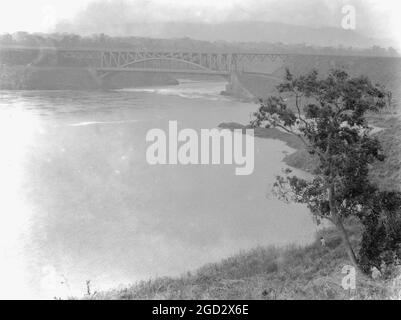 Uganda. Jinja. Bridge above the Rippon Falls on Victoria Nile. 1936 ...