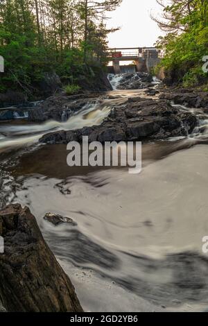 Upper and Lower Cordova falls Havelock Bethuen Ontario Canada in summer Stock Photo