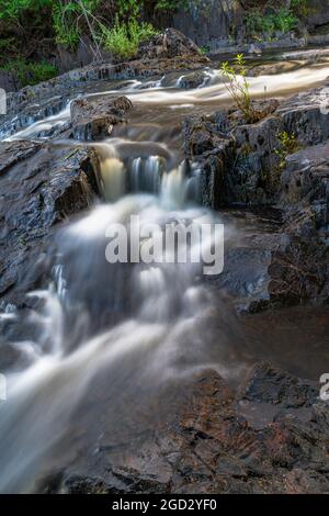 Upper and Lower Cordova falls Havelock Bethuen Ontario Canada in summer Stock Photo