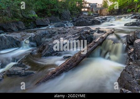 Upper and Lower Cordova falls Havelock Bethuen Ontario Canada in summer Stock Photo