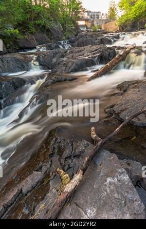 Upper and Lower Cordova falls Havelock Bethuen Ontario Canada in summer Stock Photo