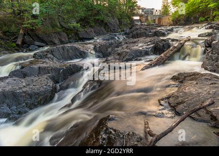 Upper and Lower Cordova falls Havelock Bethuen Ontario Canada in summer Stock Photo