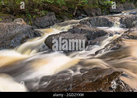 Upper and Lower Cordova falls Havelock Bethuen Ontario Canada in summer Stock Photo