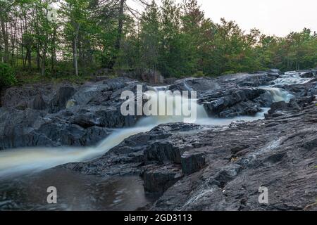 Upper and Lower Cordova falls Havelock Bethuen Ontario Canada in summer Stock Photo