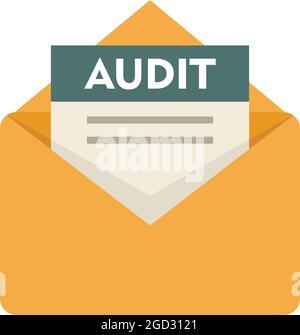 Audit mail icon. Flat illustration of audit mail vector icon isolated on white background Stock Vector