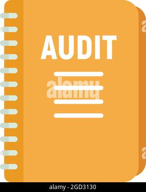Audit notebook icon. Flat illustration of audit notebook vector icon isolated on white background Stock Vector