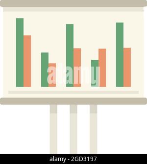 Audit banner graph icon. Flat illustration of audit banner graph vector icon isolated on white background Stock Vector