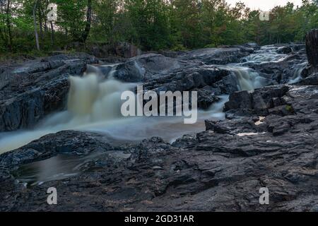 Upper and Lower Cordova falls Havelock Bethuen Ontario Canada in summer Stock Photo