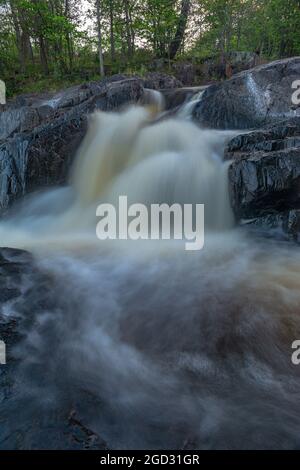 Upper and Lower Cordova falls Havelock Bethuen Ontario Canada in summer Stock Photo