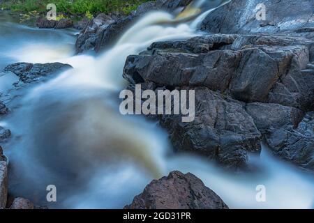 Upper and Lower Cordova falls Havelock Bethuen Ontario Canada in summer Stock Photo