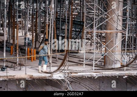 BAGUIO, PHILIPPINES - Dec 18, 2017: A construction site in SM Baguio in Baguio City, Philippines Stock Photo
