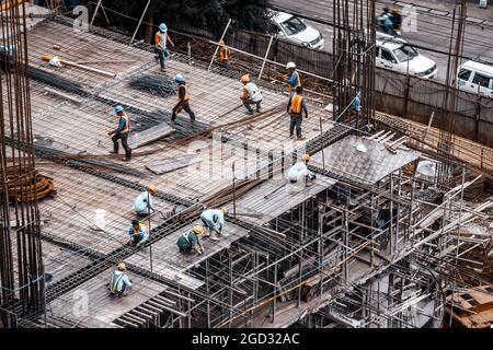 BAGUI, PHILIPPINES - Dec 18, 2017: A construction site in SM Baguio in Baguio City, Philippines Stock Photo