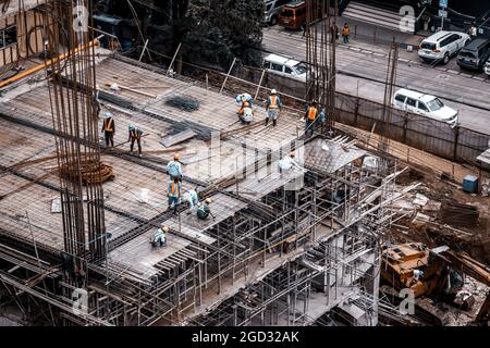 BAGUIO, PHILIPPINES - Dec 18, 2017: A construction site in SM Baguio in Baguio City, Philippines Stock Photo