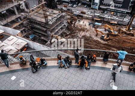 BAGUIO, PHILIPPINES - Dec 18, 2017: A construction site in SM Baguio in Baguio City, Philippines Stock Photo
