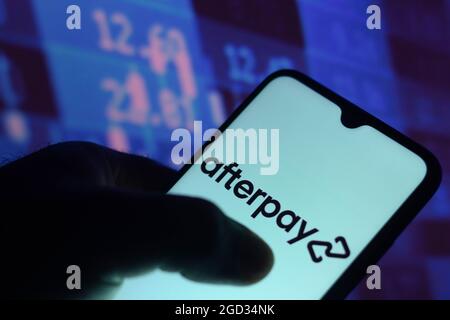 Afterpay Company Logo Seen On Smartphone Stock Photo 2018809562