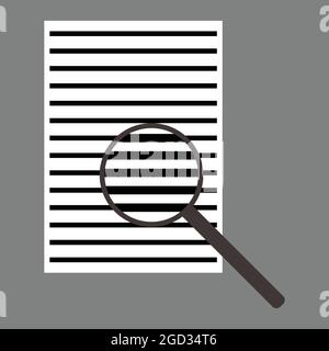 Document file with magnifying glass icon Stock Vector