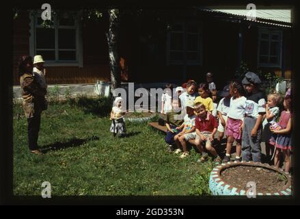 Kindergarten and primary school children (Nanai and Russian), Troitskoe, Russia; 2002 Stock Photo