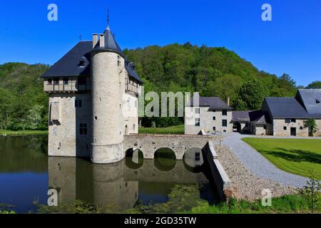 The picturesque 13th century Crupet Castle in Assesse (Namur province), Belgium Stock Photo