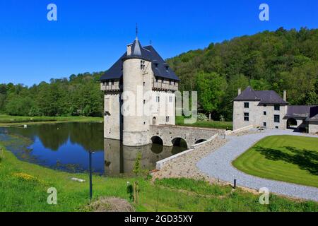 The picturesque 13th century Crupet Castle in Assesse (Namur province), Belgium Stock Photo