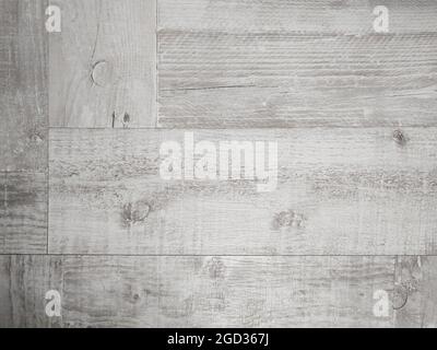 White texture of weathered wooden planks floor. Closeup Stock Photo