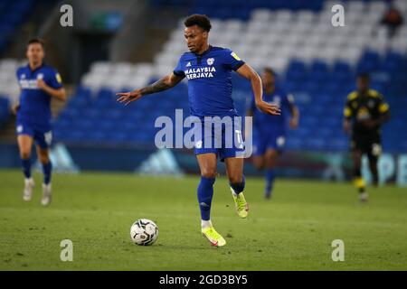 Cardiff, UK. 10th Aug, 2021. Josh Murphy of Cardiff City in action. EFL cup 1st round match, Cardiff city v Sutton Utd at the Cardiff City Stadium in Cardiff, Wales on Tuesday 10th August 2021. this image may only be used for Editorial purposes. Editorial use only, license required for commercial use. No use in betting, games or a single club/league/player publications. pic by Andrew Orchard/Andrew Orchard sports photography/Alamy Live news Credit: Andrew Orchard sports photography/Alamy Live News Stock Photo