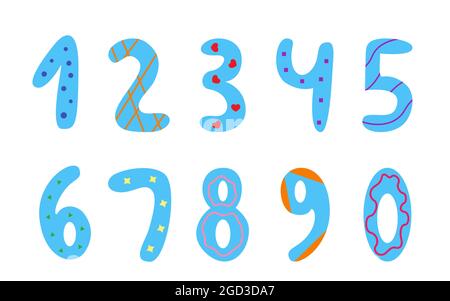 Premium Vector  Cute monster numbers one two three four five six seven  eight nine and zero funny kid decorative digit elements