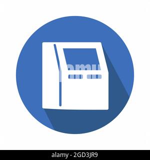Vector Graphic of ATM Machine - Flat Style - simple illustration. Editable stroke. Design template vector.outline style design.Vector graphic illustra Stock Vector