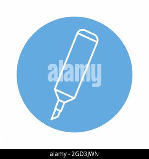 Icon Vector of Marker - Blue Monochrome Style - simple illustration. Editable stroke. Design template vector.outline style design.Vector graphic illus Stock Vector