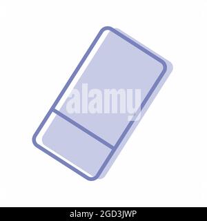 Icon Vector of Eraser - Blue Twins Style - simple illustration. Editable stroke. Design template vector.outline style design.Vector graphic illustrati Stock Vector