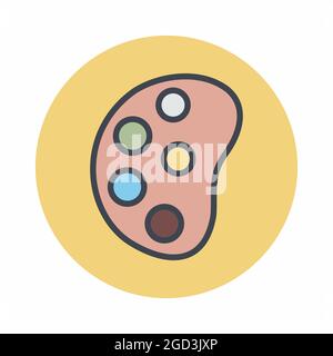 Icon Vector of Color Palette Part 2 - Color Mate Style - simple illustration. Editable stroke. Design template vector.outline style design.Vector grap Stock Vector