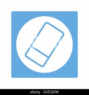 Icon Vector of Eraser - White Moon Style - simple illustration. Editable stroke. Design template vector.outline style design.Vector graphic illustrati Stock Vector
