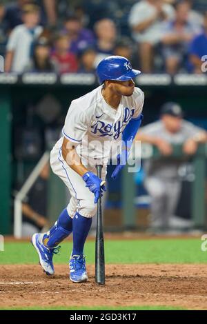 KANSAS CITY, MO - AUGUST 14: Kansas City Royals players celebrate on ...